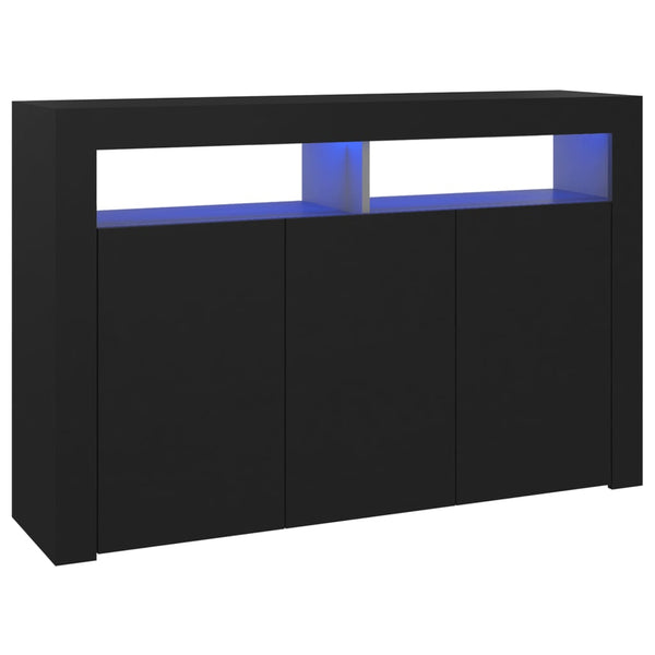 Sideboards & Buffets Sideboard With Led Lights Black 115.5X30x75 Cm