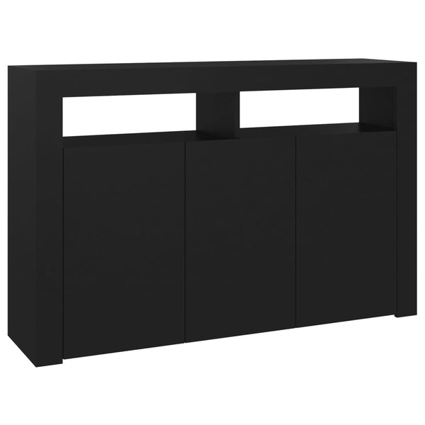 Sideboards & Buffets Sideboard With Led Lights Black 115.5X30x75 Cm