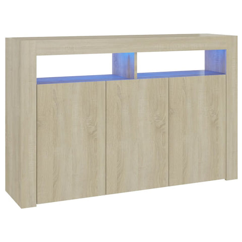 Sideboards & Buffets Sideboard With Led Lights Sonoma Oak 115.5X30x75 Cm