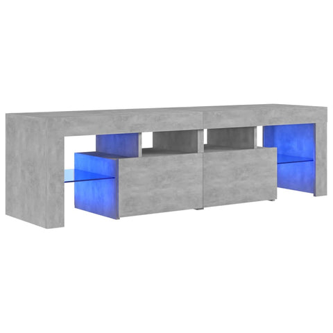 TV Stands & Entertainment Units Tv Cabinet With Led Lights Concrete Grey 140X36.5X40 Cm