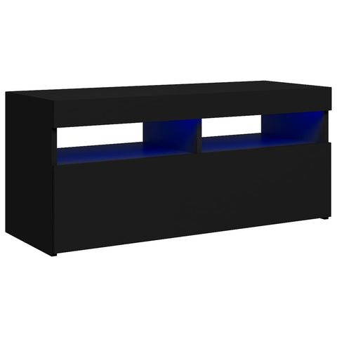 TV Stands & Entertainment Units Tv Cabinet With Led Lights Black 90X35x40 Cm