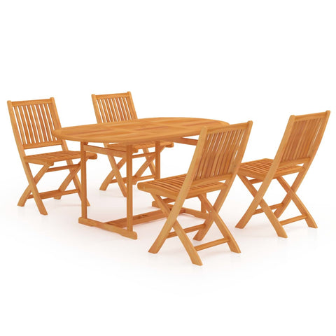 Outdoor Dining Sets 5 Piece Garden Dining Set Solid Teak Wood