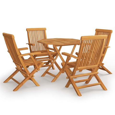 Outdoor Dining Sets 5 Piece Garden Dining Set Solid Teak Wood