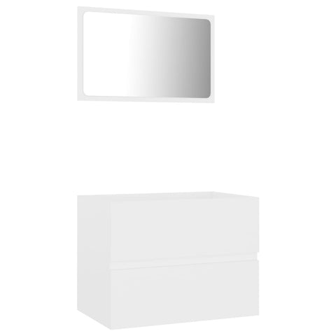 Bathroom Cabinets 2 Piece Bathroom Furniture Set White Engineered Wood