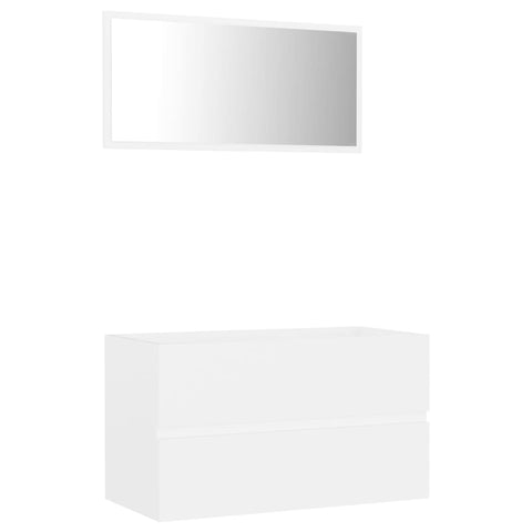 Bathroom Cabinets 2 Piece Bathroom Furniture Set White Engineered Wood