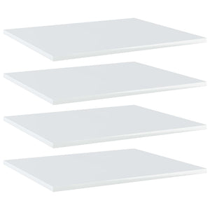 Bookshelves Bookshelf Boards 4 Pcs High Gloss White 60X50x1.5 Cm Engineered Wood