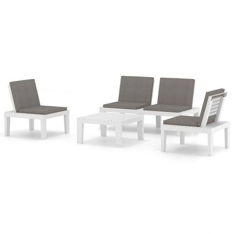 Patio Furniture Sets 4 Piece Garden Lounge Set With Cushions Plastic White