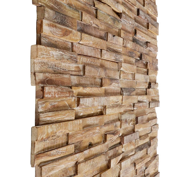 3D Wall Cladding Panels 10 Pcs 1.01 M Solid Teak Wood