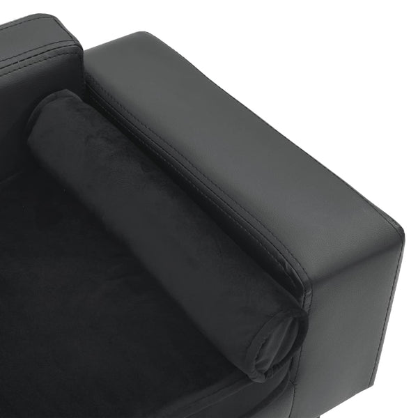 Dog Sofa Dark Grey 81X43x31 Cm Plush And Faux Leather