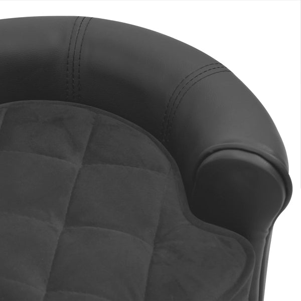 Dog Sofa Grey 48X48x32 Cm Plush And Faux Leather