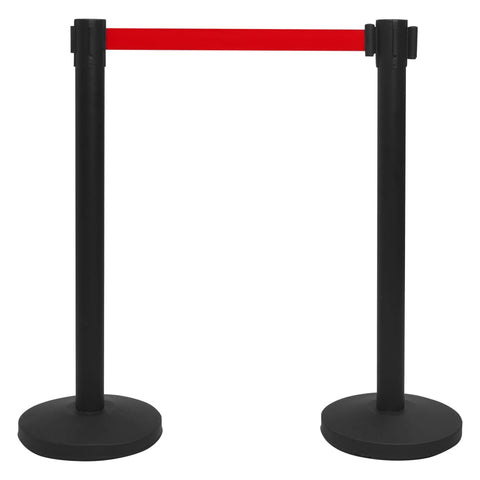 Safety Cones Posts Barriers Stanchions With Belts 4 Pcs Airport Barrier Iron Black