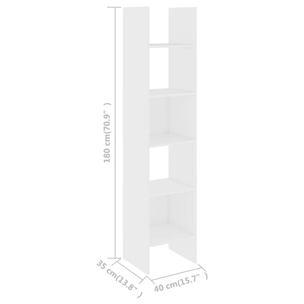 Cabinets & Cupboards Book Cabinet White 40X35x180 Cm Engineered Wood