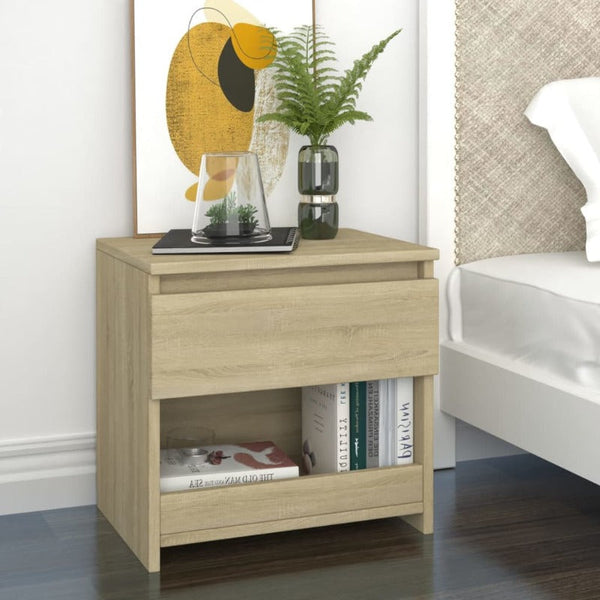 Bedside Tables Bedside Cabinet Sonoma Oak 40X30x39 Cm Engineered Wood