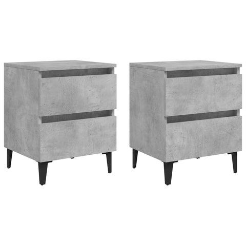 Bedside Tables Bed Cabinets 2 Pcs Concrete Grey 40X35x50 Cm Engineered Wood