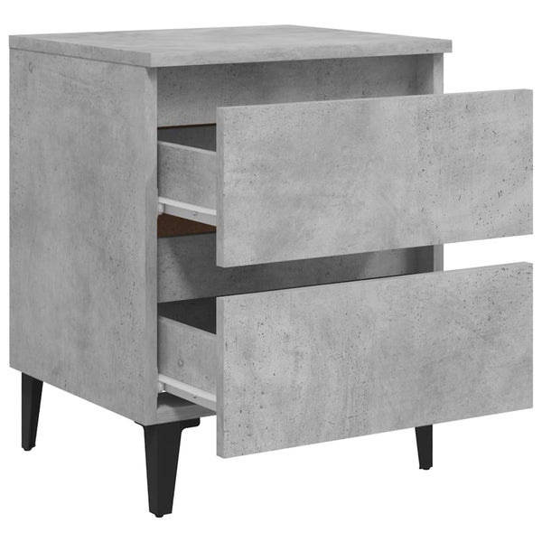 Bedside Tables Bed Cabinets 2 Pcs Concrete Grey 40X35x50 Cm Engineered Wood