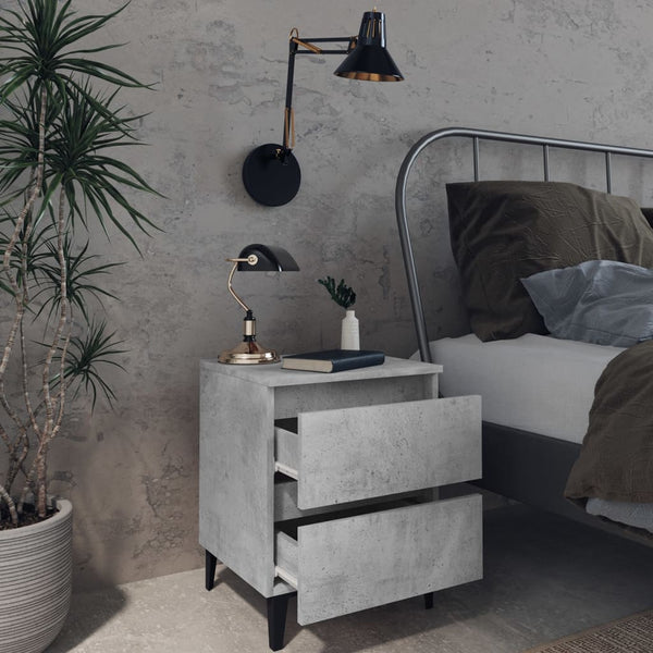 Bedside Tables Bed Cabinets 2 Pcs Concrete Grey 40X35x50 Cm Engineered Wood