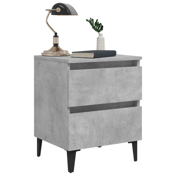 Bedside Tables Bed Cabinets 2 Pcs Concrete Grey 40X35x50 Cm Engineered Wood