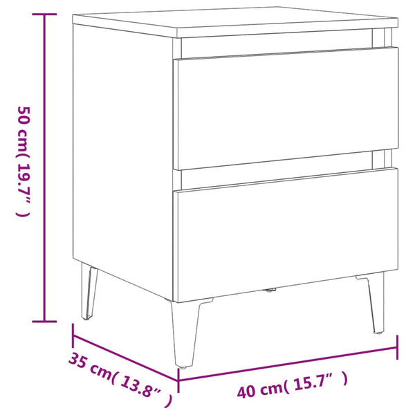 Bedside Tables Bed Cabinets 2 Pcs Concrete Grey 40X35x50 Cm Engineered Wood