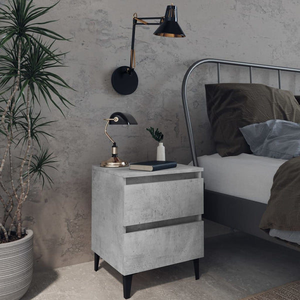 Bedside Tables Bed Cabinets 2 Pcs Concrete Grey 40X35x50 Cm Engineered Wood