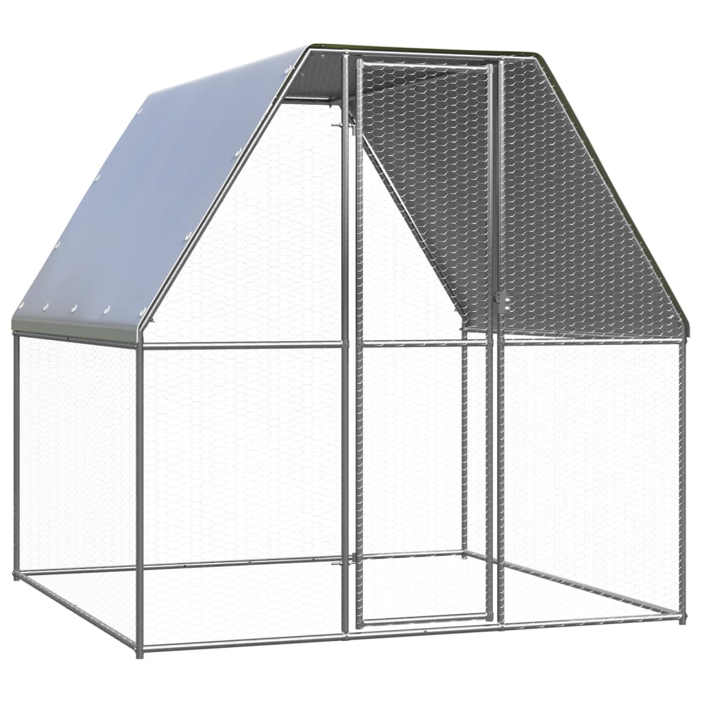 Poultry Cages Outdoor Chicken Cage 2X2x2 M Galvanised Steel