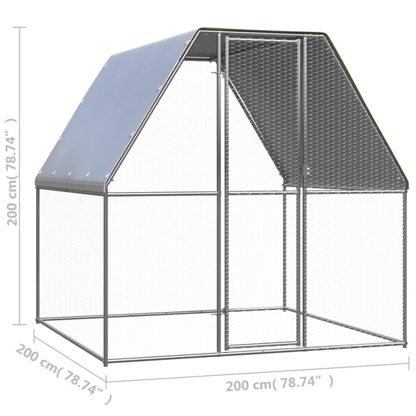 Poultry Cages Outdoor Chicken Cage 2X2x2 M Galvanised Steel