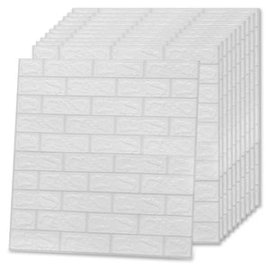 3D Wallpaper Bricks Self-Adhesive White