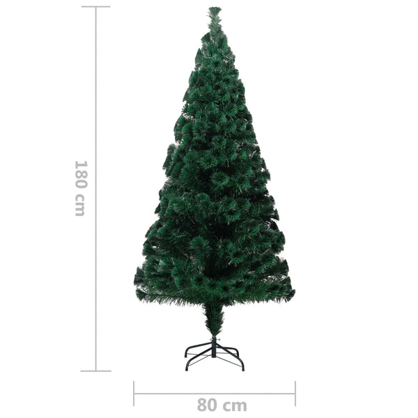 Seasonal Decorations Artificial Christmas Tree With Stand Green 180 Cm Fibre Optic