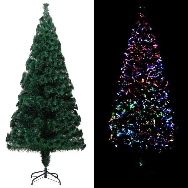 Seasonal Decorations Artificial Christmas Tree With Stand Green 180 Cm Fibre Optic