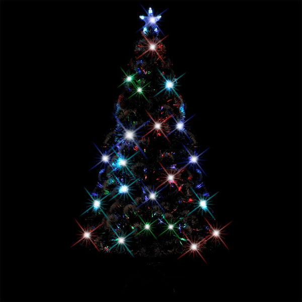 Seasonal Decorations Pre Lit Christmas Tree Green And White 150 Cm Fibre Optic