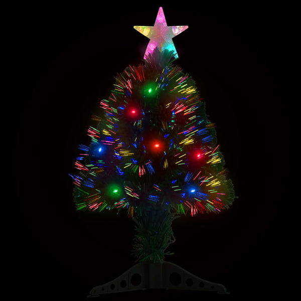 Seasonal Decorations Pre Lit Christmas Tree With Stand 64 Cm Fibre Optic