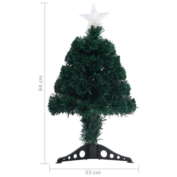 Seasonal Decorations Pre Lit Christmas Tree With Stand 64 Cm Fibre Optic