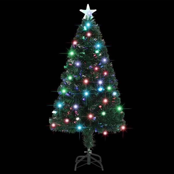 Seasonal Decorations Pre Lit Christmas Tree With Stand 120 Cm Fibre Optic