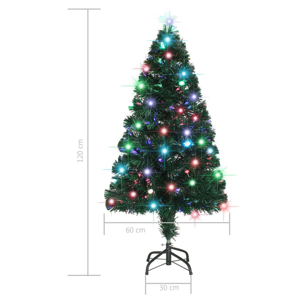 Seasonal Decorations Pre Lit Christmas Tree With Stand 120 Cm Fibre Optic