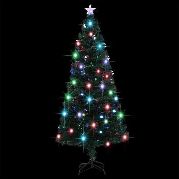 Seasonal Decorations Pre Lit Christmas Tree With Stand 150 Cm Fibre Optic