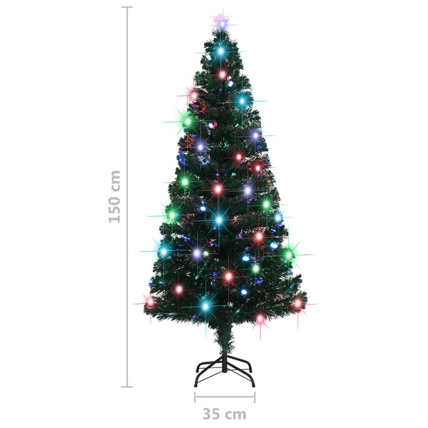 Seasonal Decorations Pre Lit Christmas Tree With Stand 150 Cm Fibre Optic