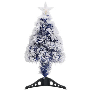 Seasonal Decorations Artificial Pre Lit Christmas Tree White&Blue 64 Cm Fibre Optic