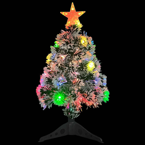 Seasonal Decorations Artificial Pre Lit Christmas Tree White&Blue 64 Cm Fibre Optic