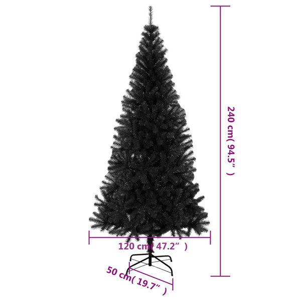 Seasonal Decorations Artificial Christmas Tree With Stand Black 240 Cm Pvc