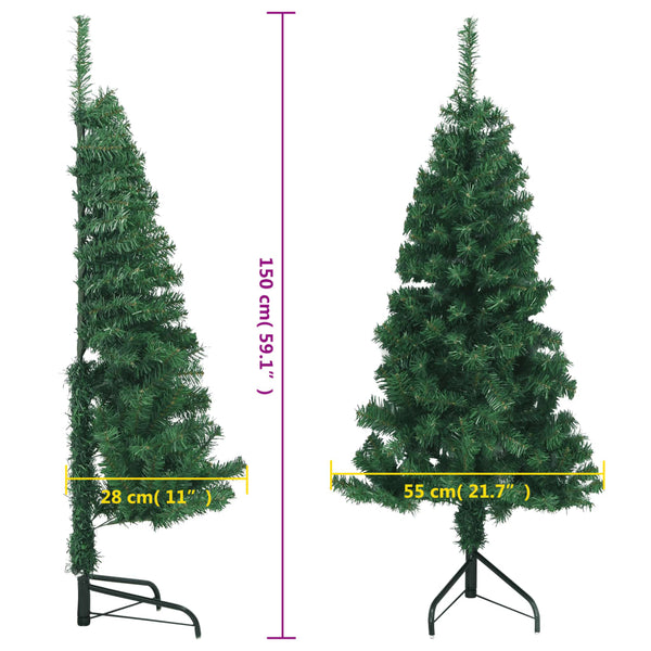 Seasonal Decorations Corner Artificial Christmas Tree Green 150 Cm Pvc