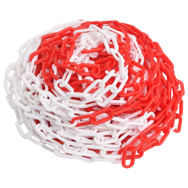 Public Safety Equipment Warning Chain Red And White 30 M 4 Mm Plastic