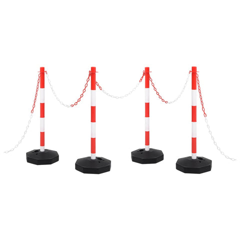 Safety Cones Posts Barriers Chain Post Set With 10 M Plastic