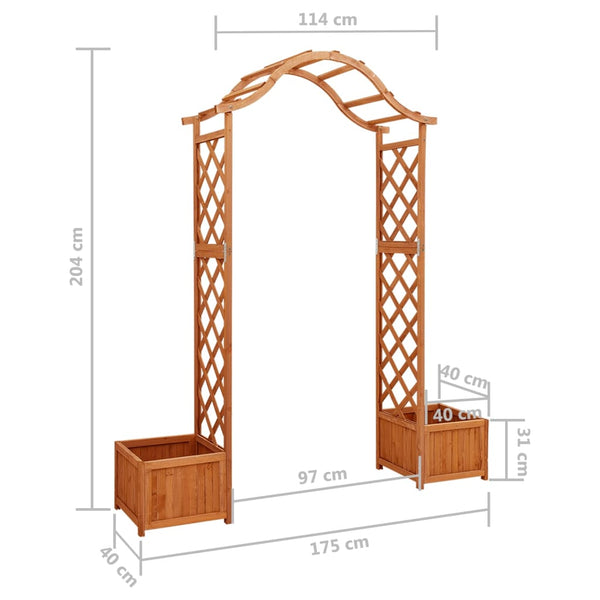 Gazebos & Pergolas Garden Pergola With Planter Solid Firwood