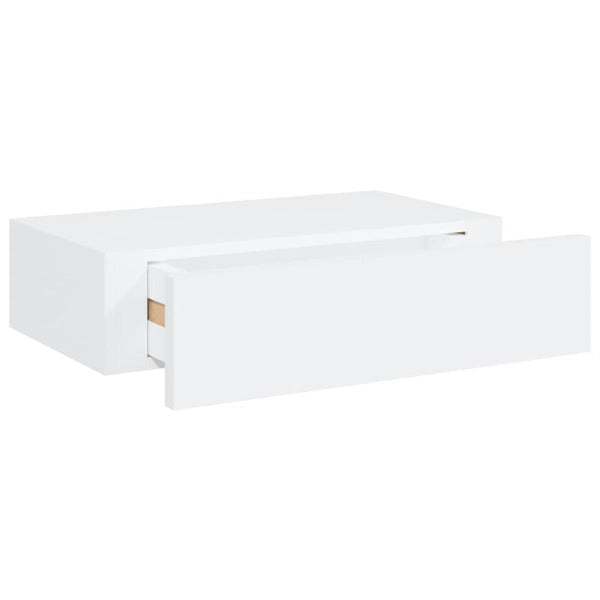 Wall-Mounted Drawer Shelf White 40X23.5X10cm Mdf