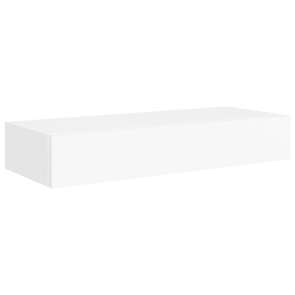 Bookshelves Wall Mounted Drawer Shelves 2 Pcs White 60X23.5X10cm Mdf