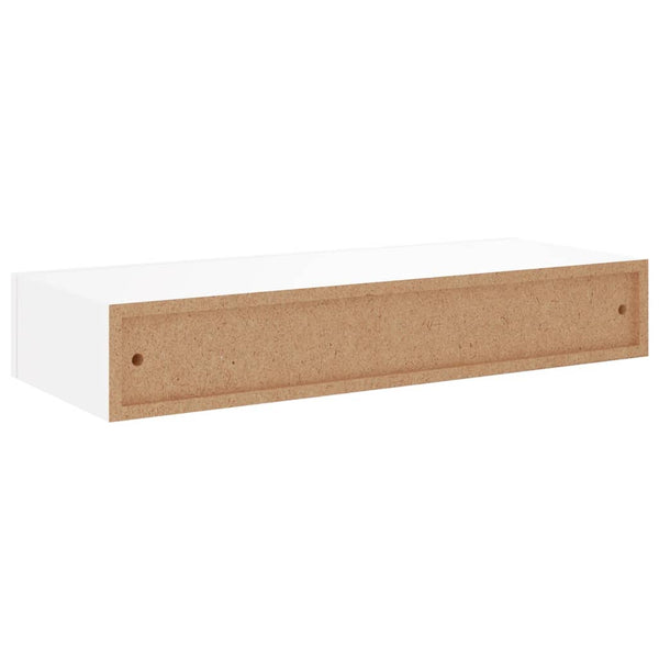 Bookshelves Wall Mounted Drawer Shelves 2 Pcs White 60X23.5X10cm Mdf