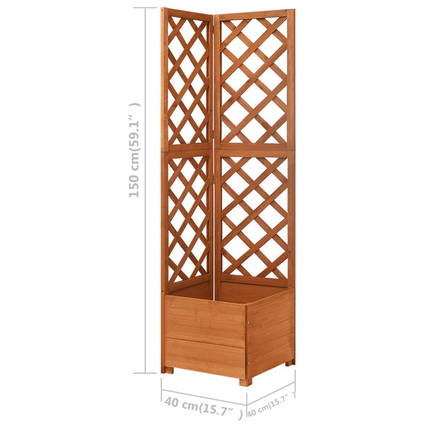 Trellises Corner Trellis Planter 40X40x150 Cm Solid Fir Wood