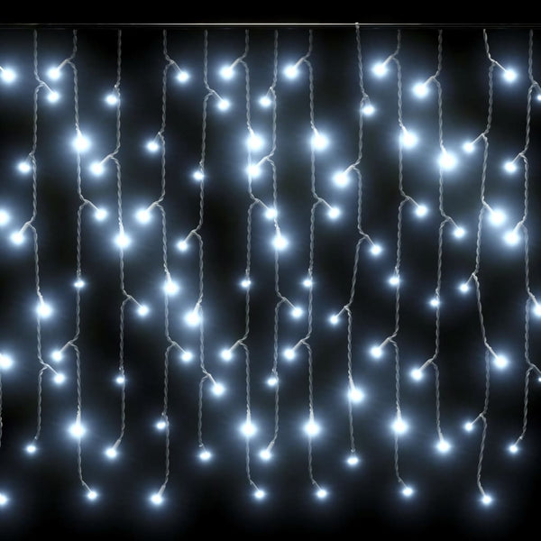 String Lights Led Curtain Icicle Lights 10M 400 Cold White 8 Function