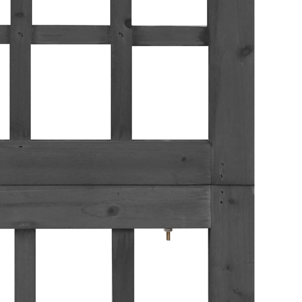 Screens & Room Dividers 6 Panel Room Divider/Trellis Solid Fir Wood Black 242.5X180 Cm