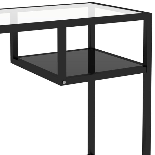 Home Office Desks Computer Desk Black 100X36x74 Cm Glass