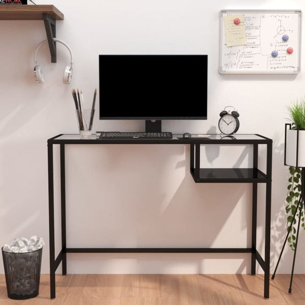 Home Office Desks Computer Desk Black 100X36x74 Cm Glass